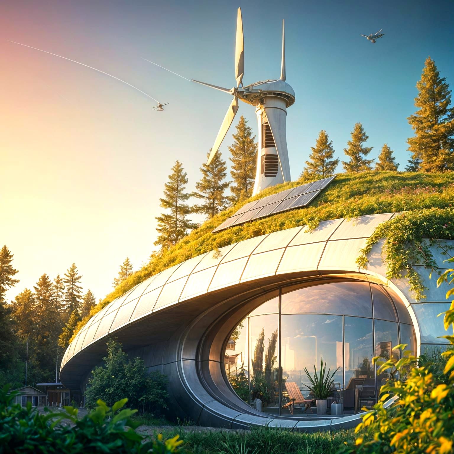 Surreal Futuristic Eco Village Unveils Sustainable Energy Re...