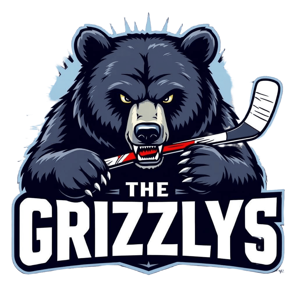 Bear Cracks Hockey Stick in Bold Graphic Style