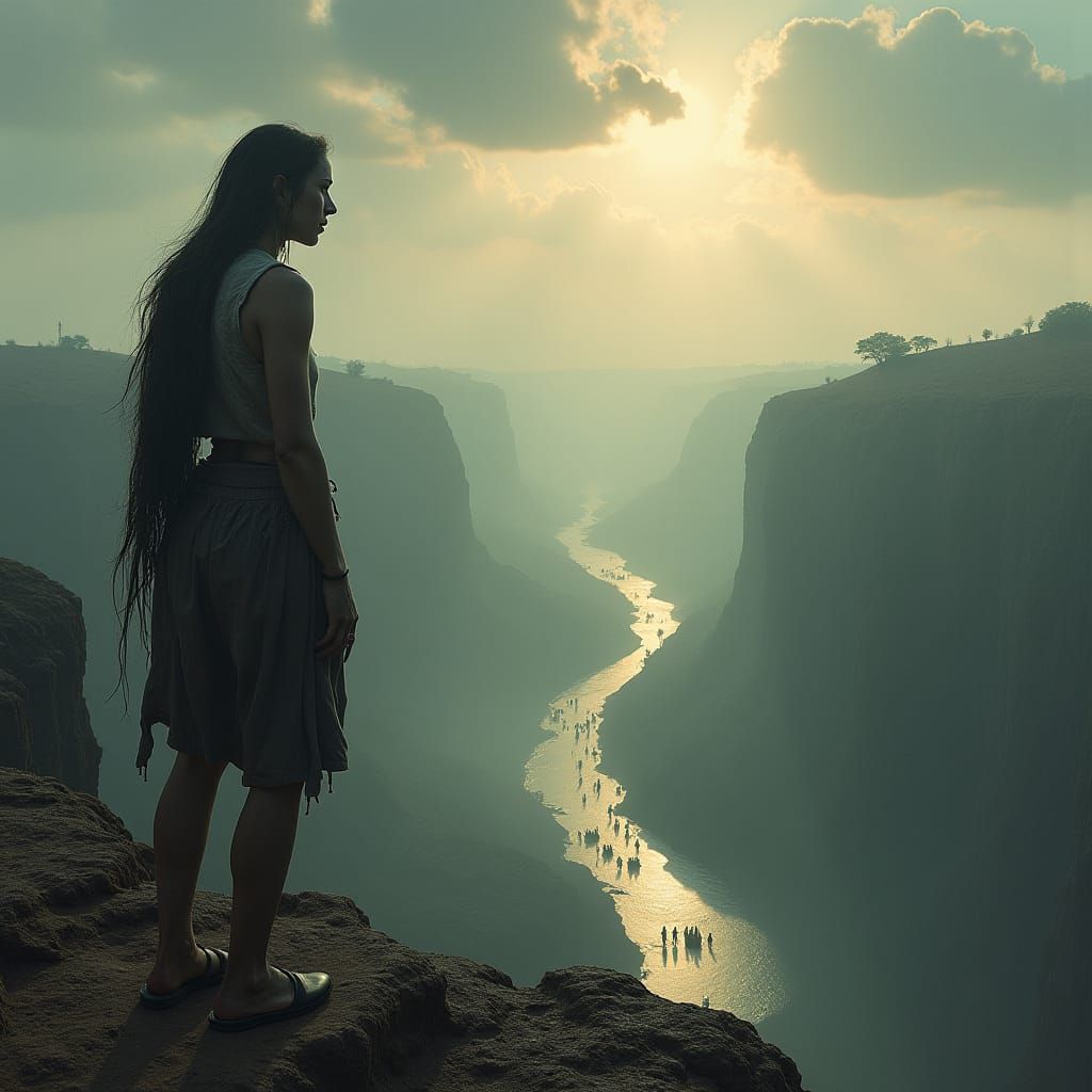 Apocalyptic Survivor Contemplates Zombie Horde