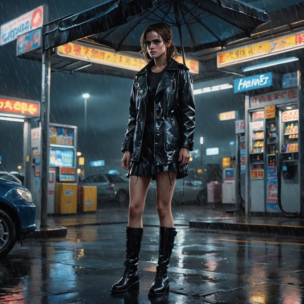 Emma Watson as Anime Boot Goddess in Rain