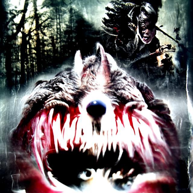Nightmare Wolf on the Hunt: Horror Movie Poster