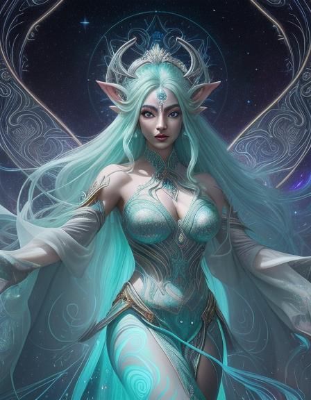 Jade Elf Radiating Neon Hues Under Blacklight