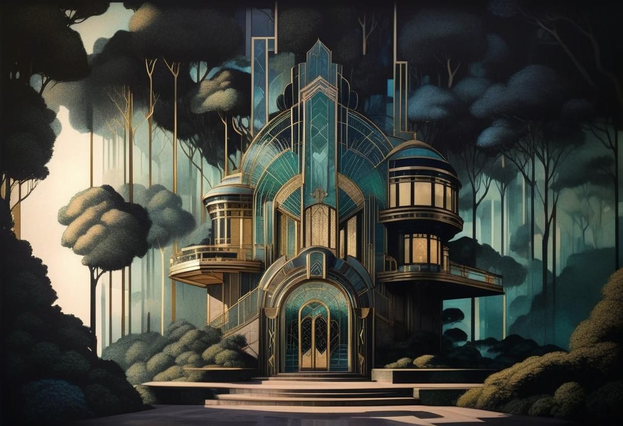 Art Deco Treehouse in Lush Forest Setting