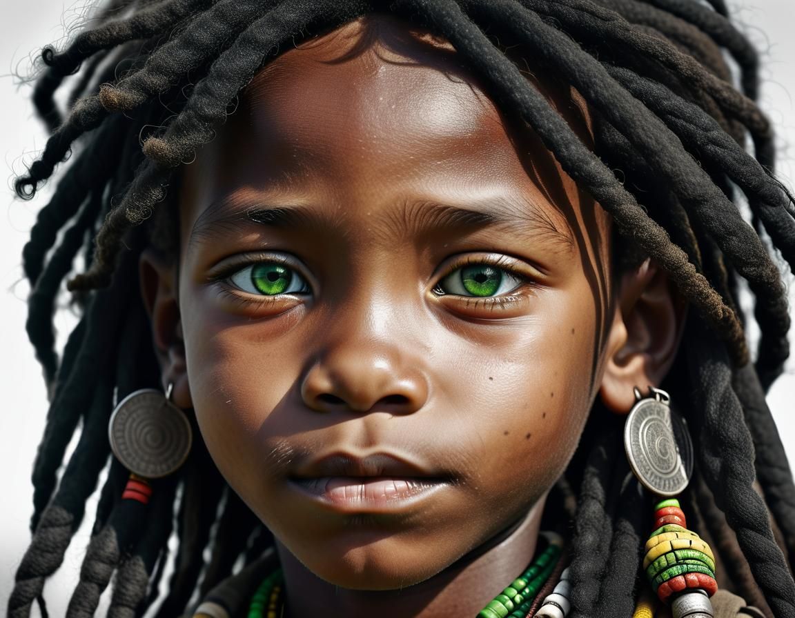 Monochrome Portrait of an African Rasta Child