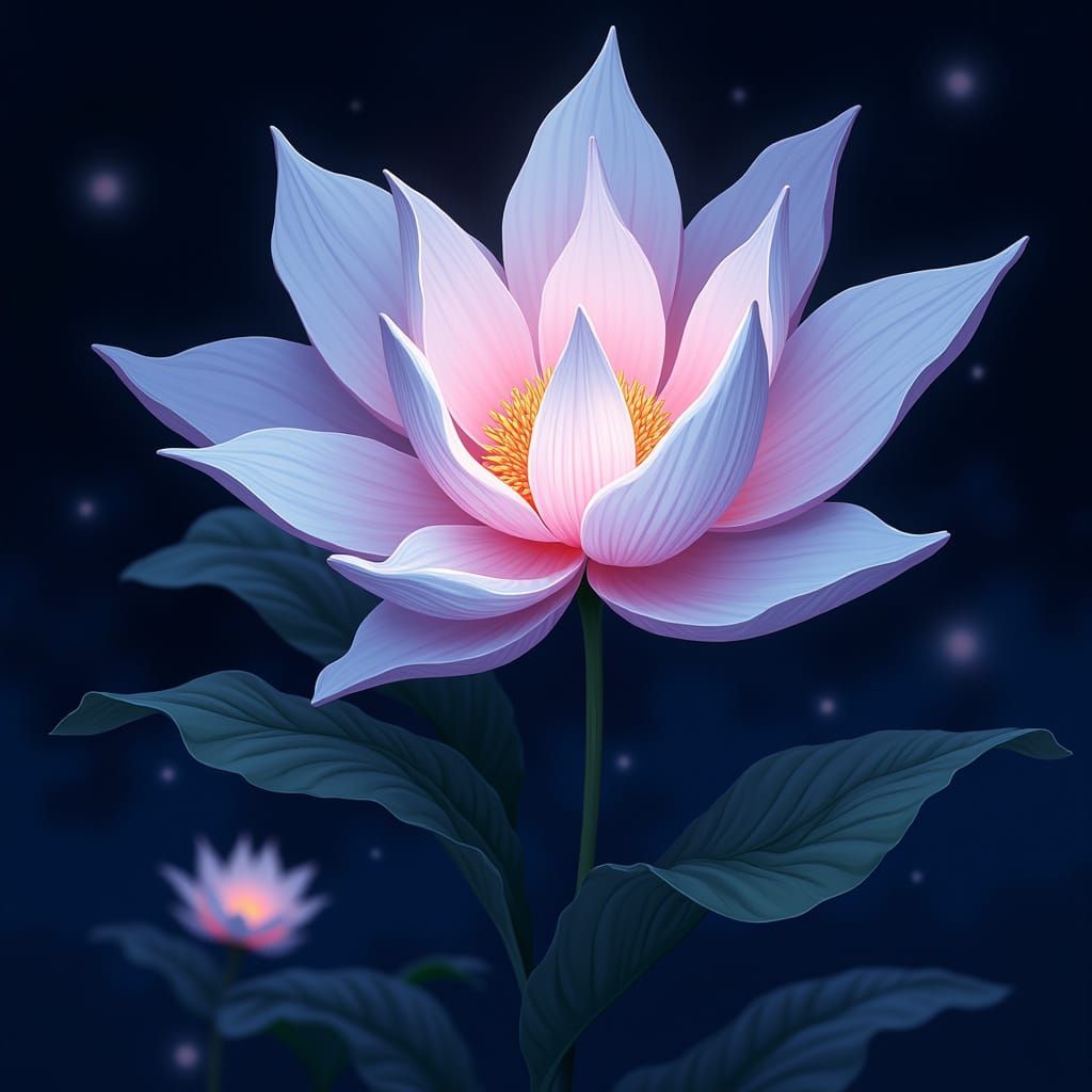 Celestial Bloom in Vibrant Anime Style