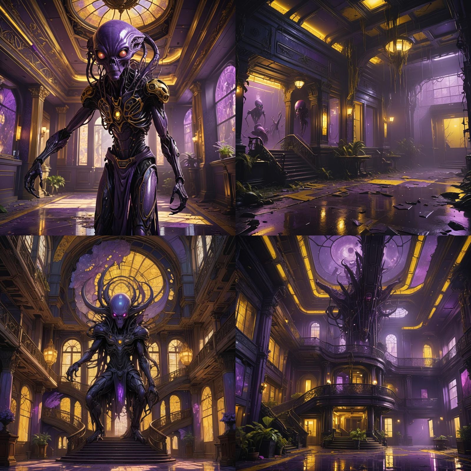 Hotel Haunted by Aliens: Dark Fantasy Concept Art