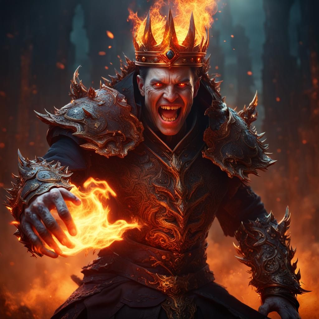 King with Fiery Hands: Fantasy Concept Art