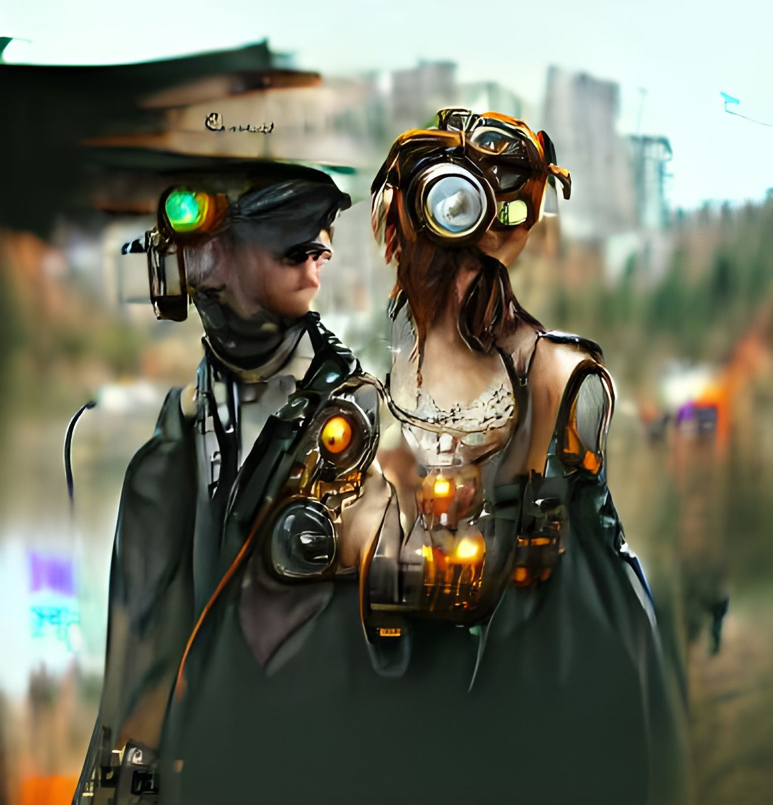 Steampunk lovely couple