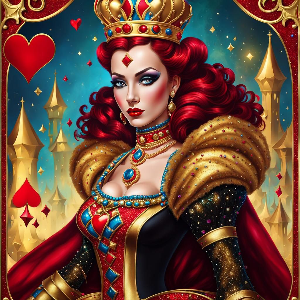 Gorgeous Queen of Hearts (Red & Gold Gown)
