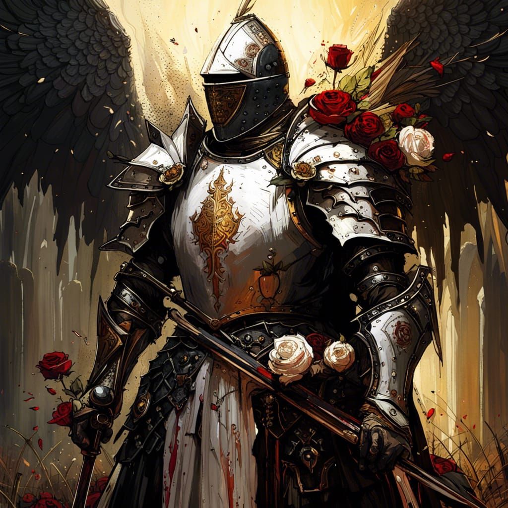 Gothic Knight Templar With Wings and Spear