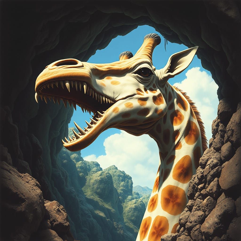 Giant Sea Creature Giraffe Head in Hawaiian Bog