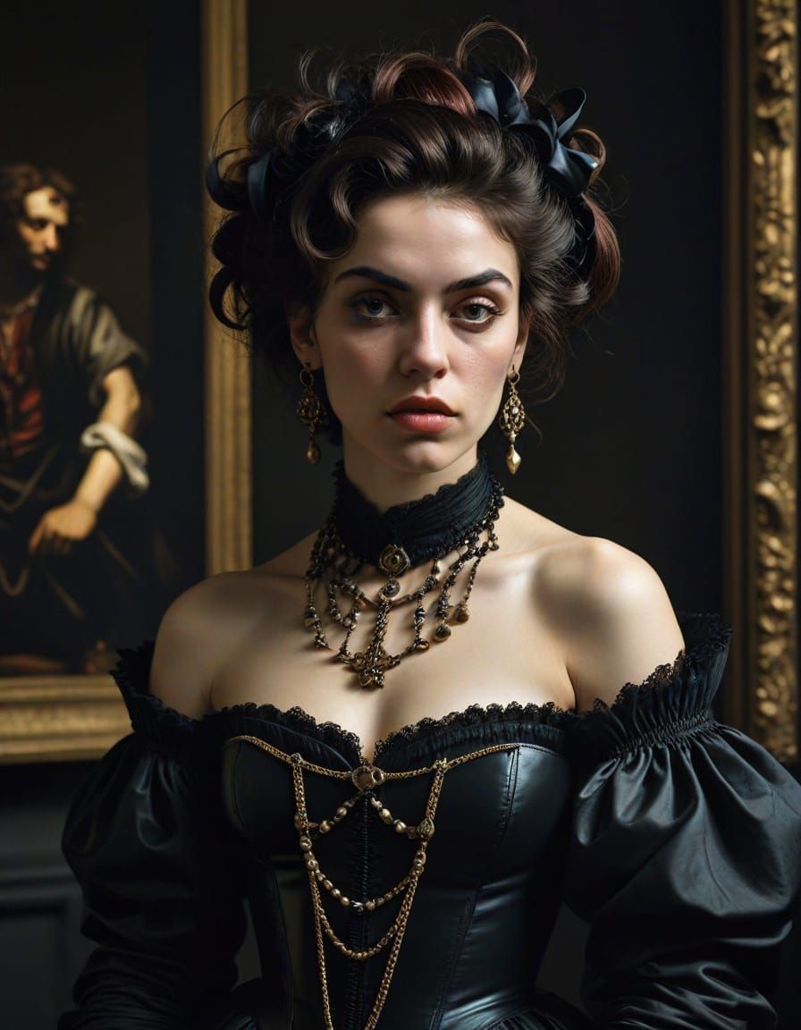 Baroque Portrait in Gothic Punk Style