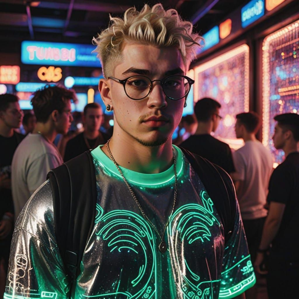 Grunge Disco Revival in Neon Lights