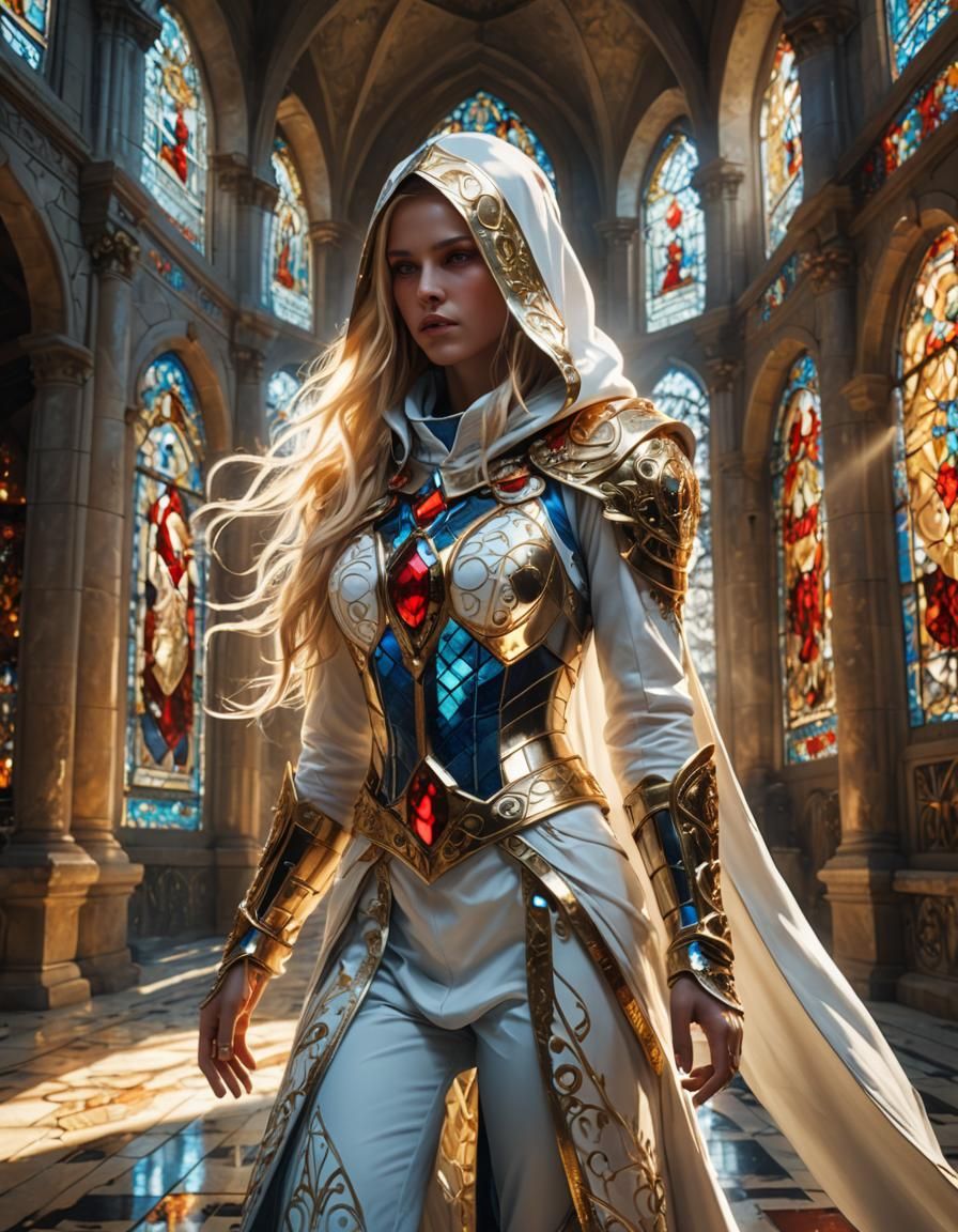 Baroque Fantasy Assassin in Ancient Temple