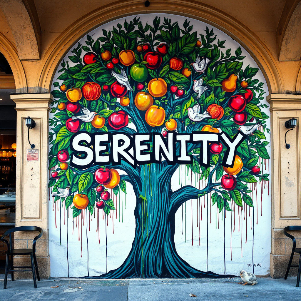 Cafe Wall Art: Serenity Tree Mural