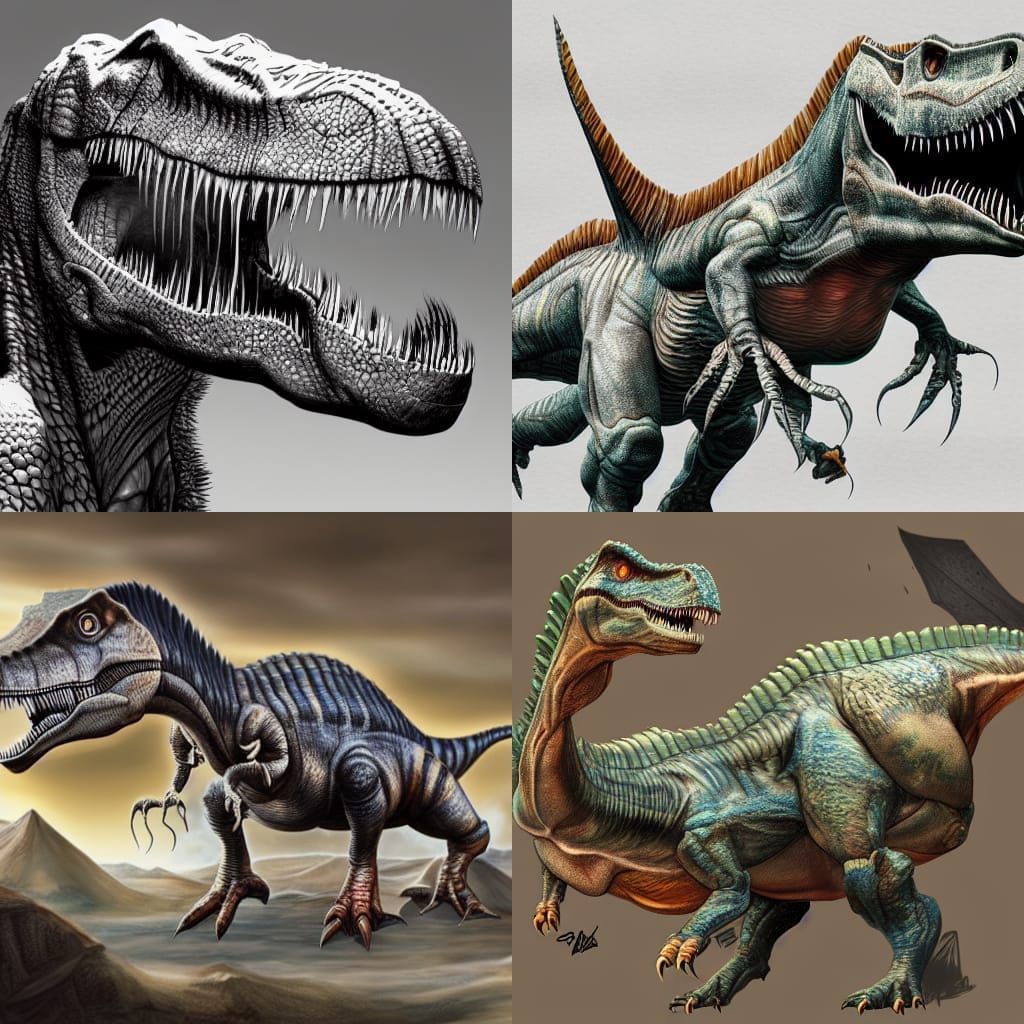 Feathered Dinosaur in Stonepunk Prehistoric Landscape