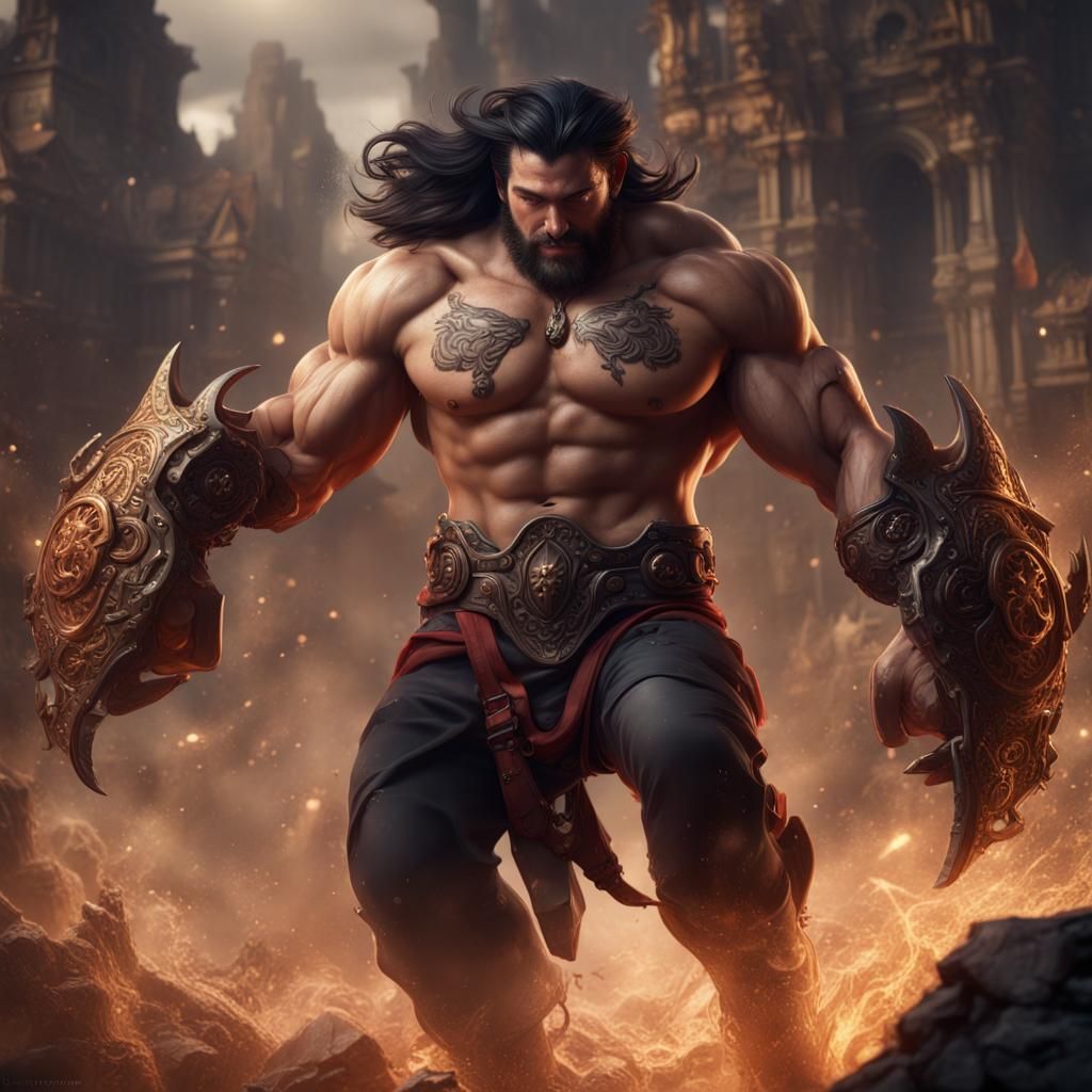 Detailed Matte Painting of a Passionate Man