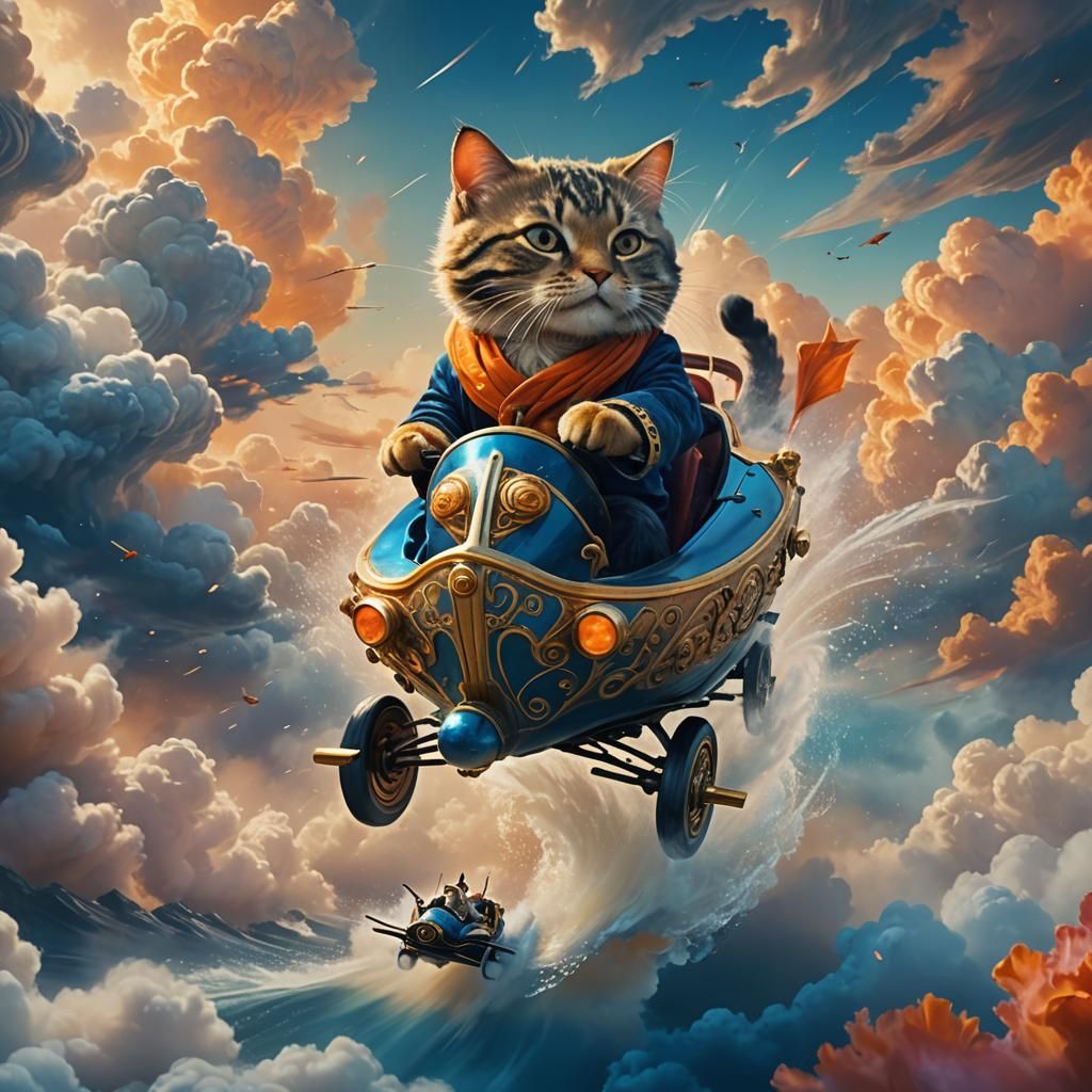 Lotus Sky Captain Navigating Impasses in Surreal Style