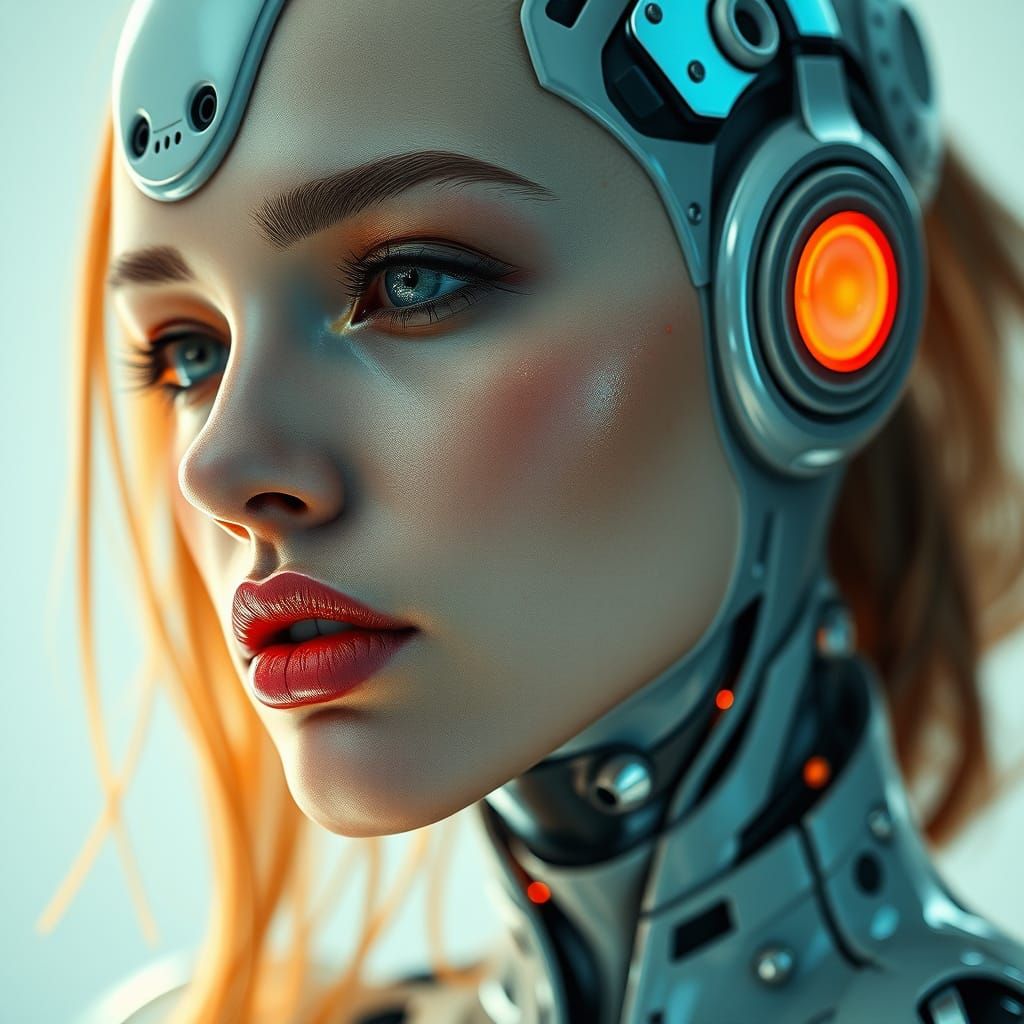 Hyperrealistic Futuristic Beauty Blends Flesh and Metal
