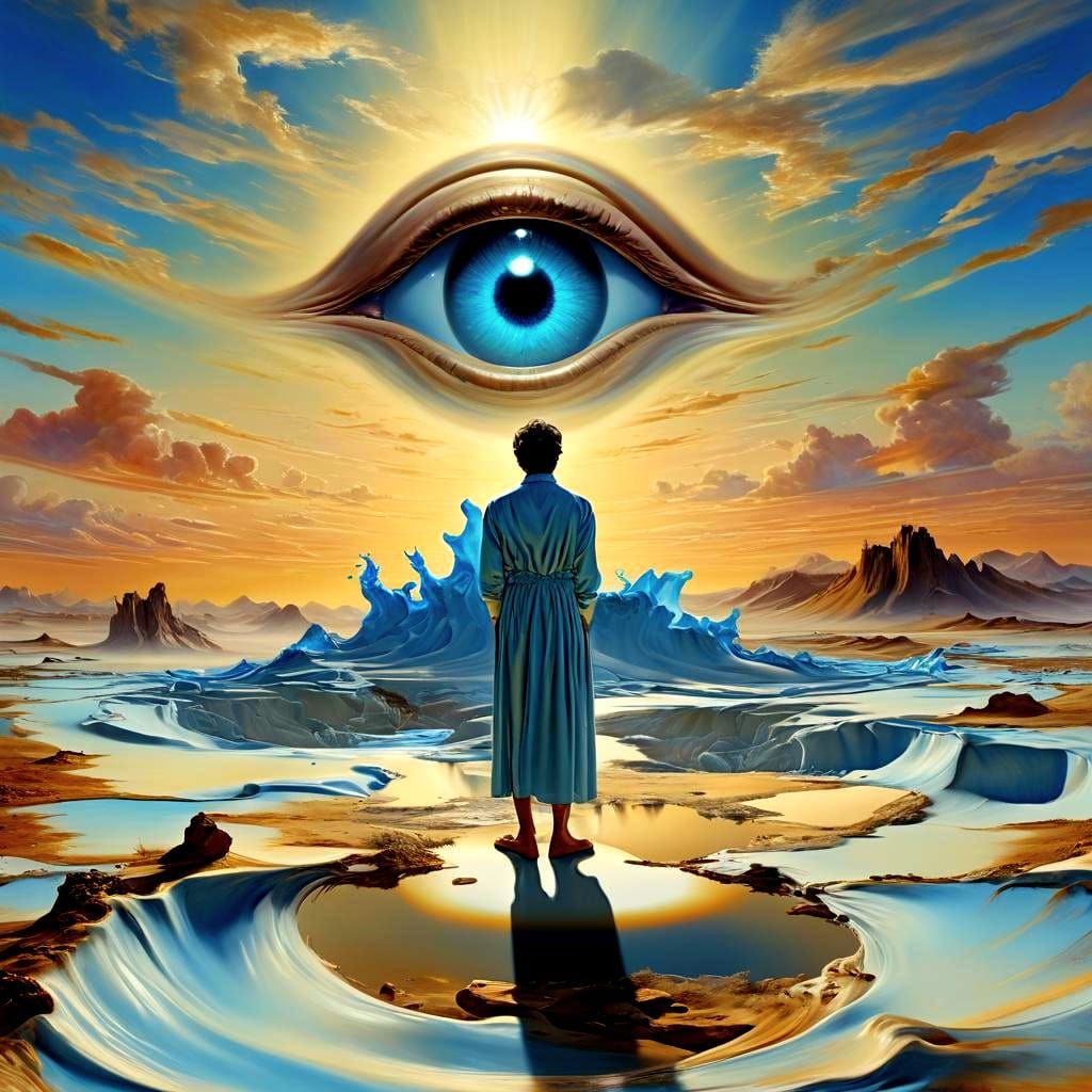 Surreal Blue Sun Rising: A Metamorphosis