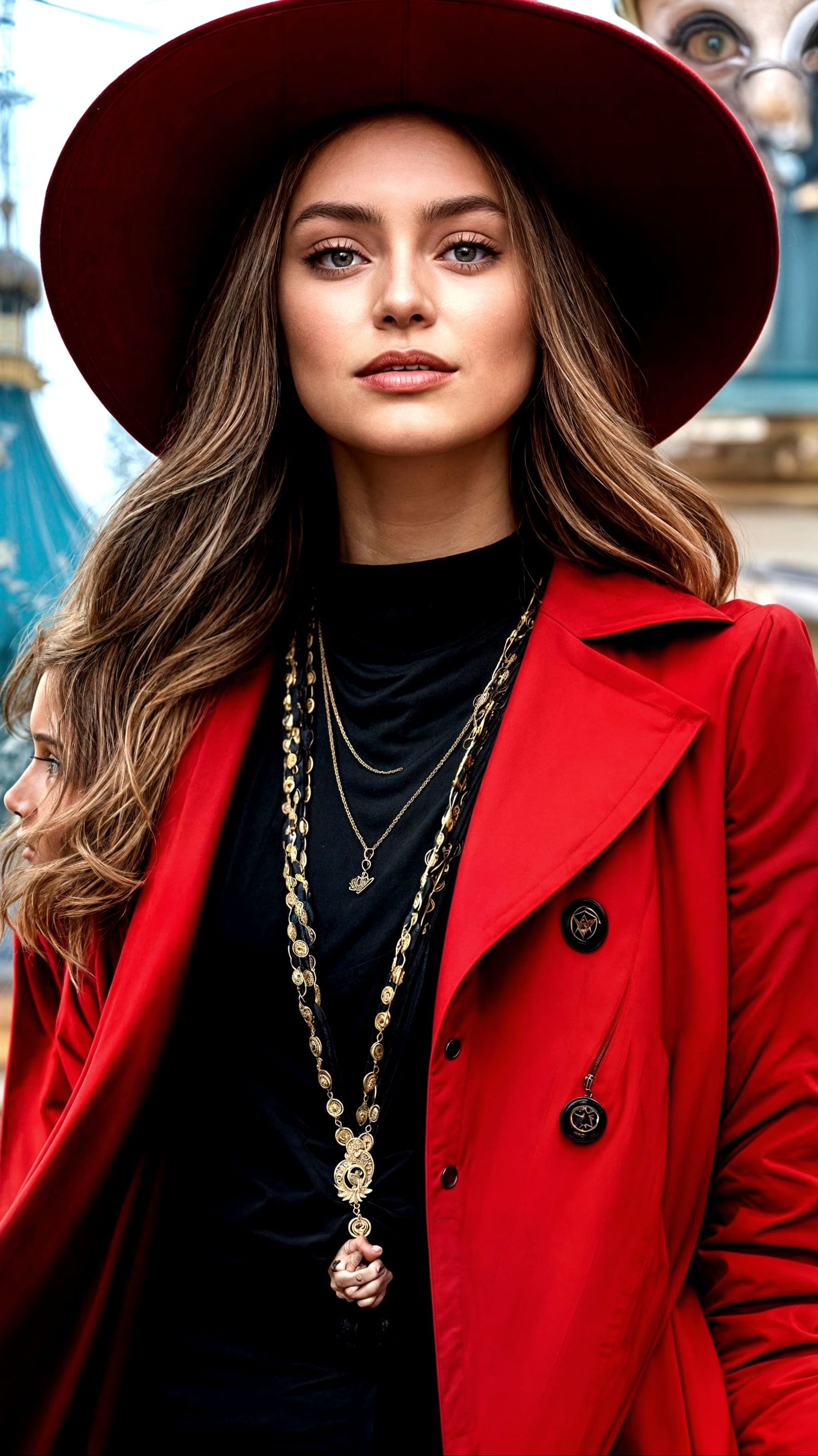 Hyperrealistic Portrait of a Beautiful Woman in Vibrant Atti...