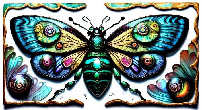 Cicada with Red Eyes and Metallic Wings