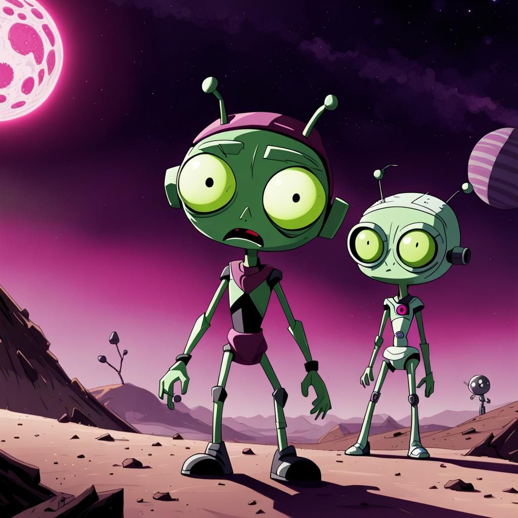 Invader Zim and GIR Explore New Planet