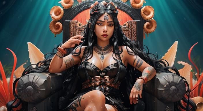 Samoan Summer Queen on Coral Throne