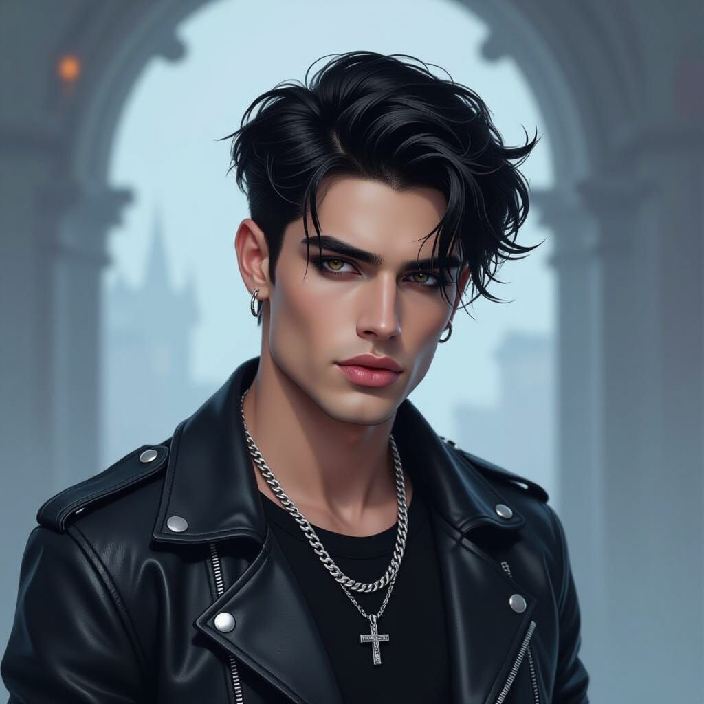 Moody Portrait of a Man in Dark Academia Style