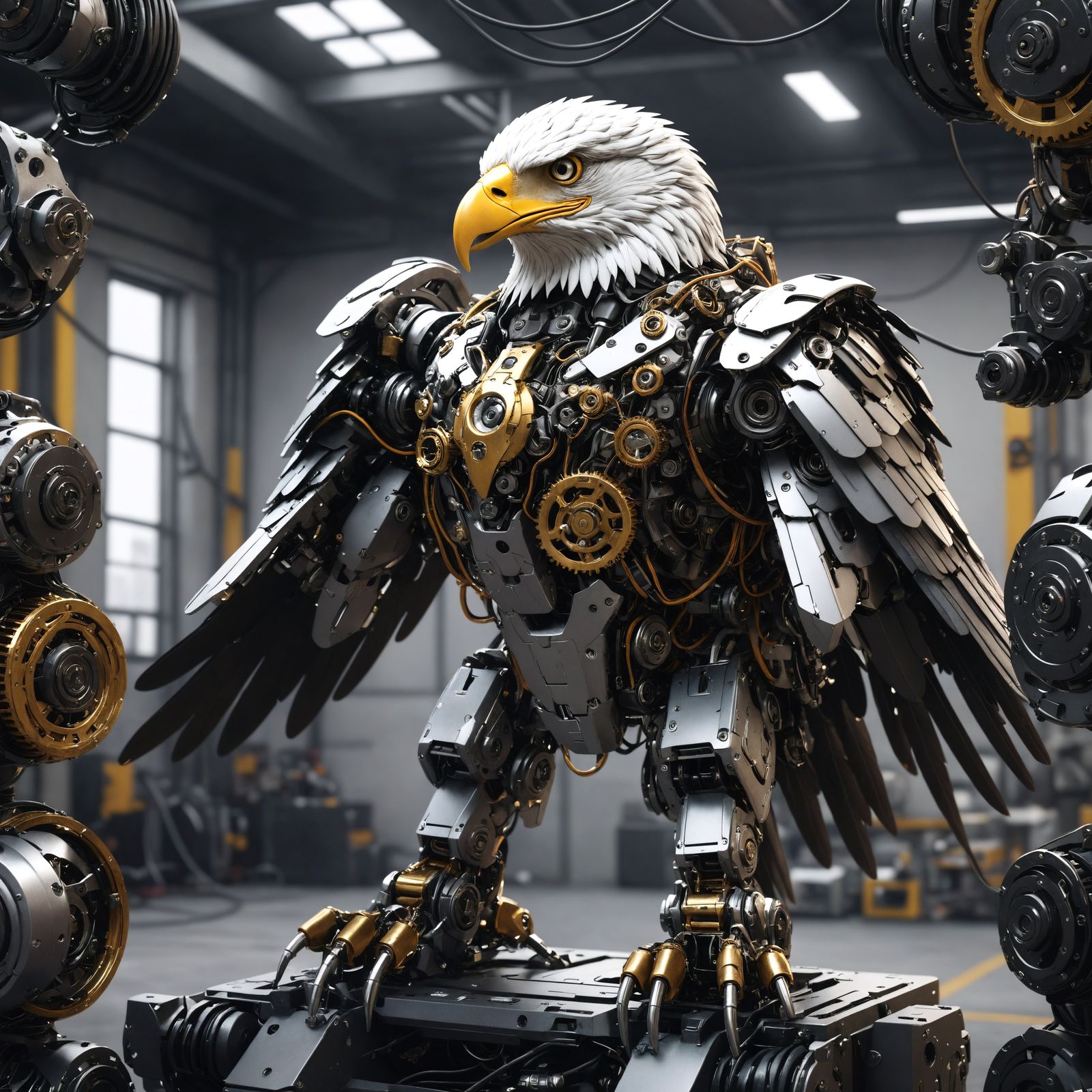 Photorealistic Robotic Eagle Render in 8K