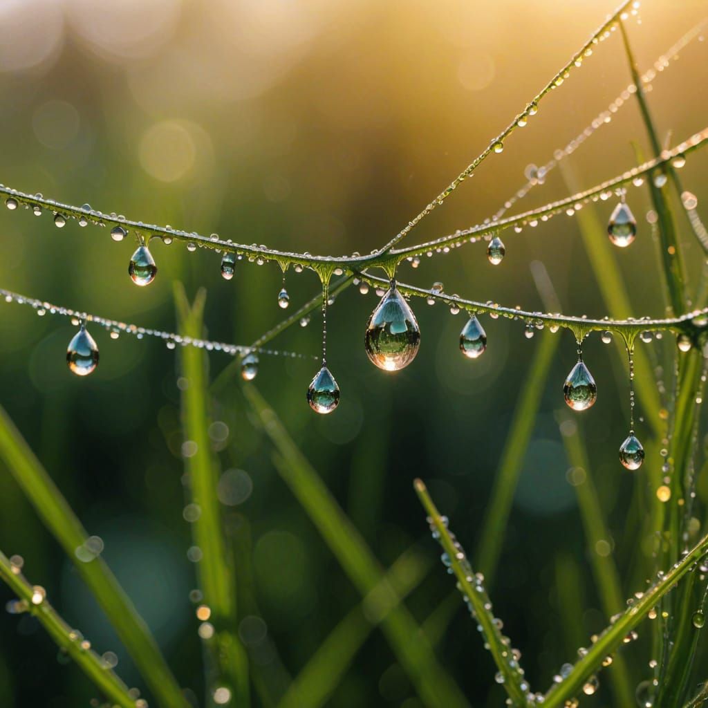 Dewdrop on Cobweb: Hyper-Realistic Macro Photography