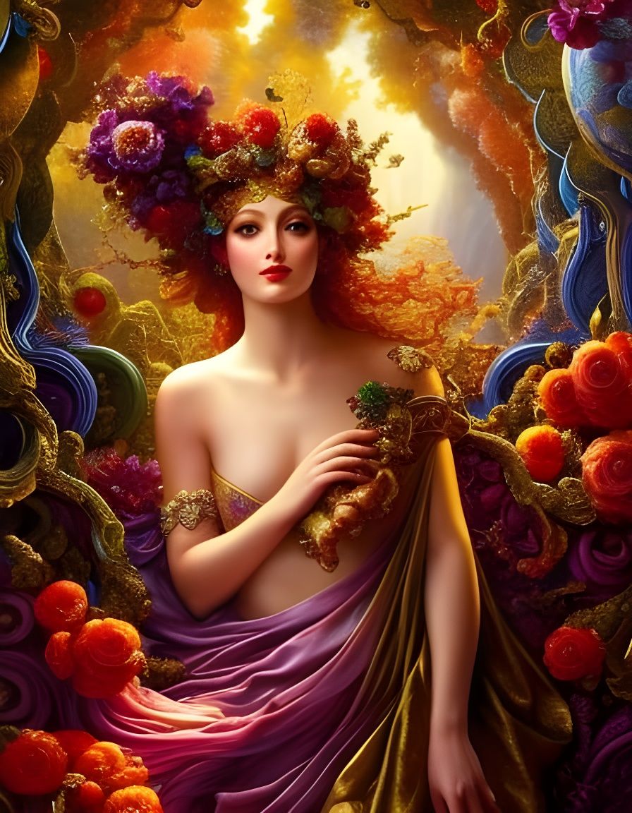 Mythological Scene. Flora awaits Fauna