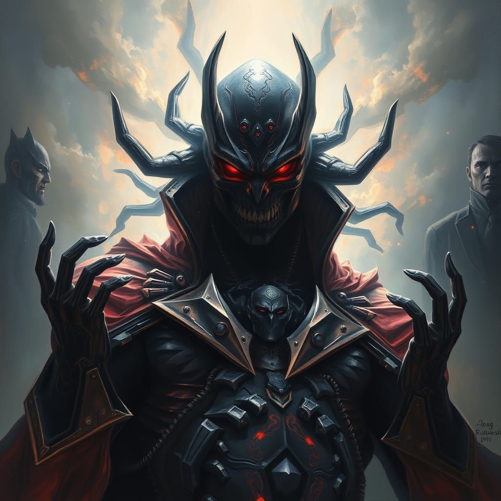 Ultra-Humanite: Sinister Villain in Epic Fantasy Oil Paintin...