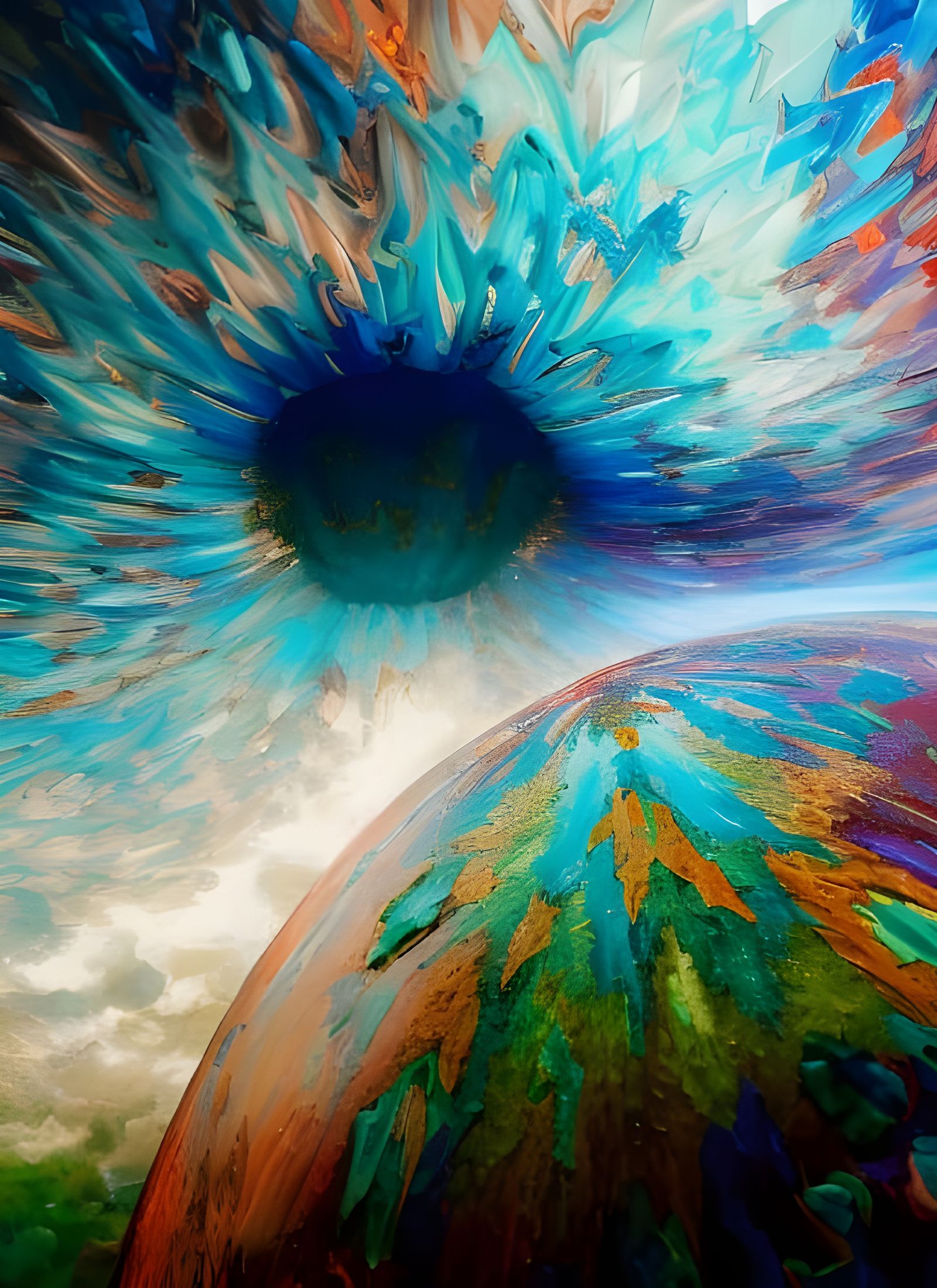 Geometric Abstract in Polychromatic Vivid Lighting