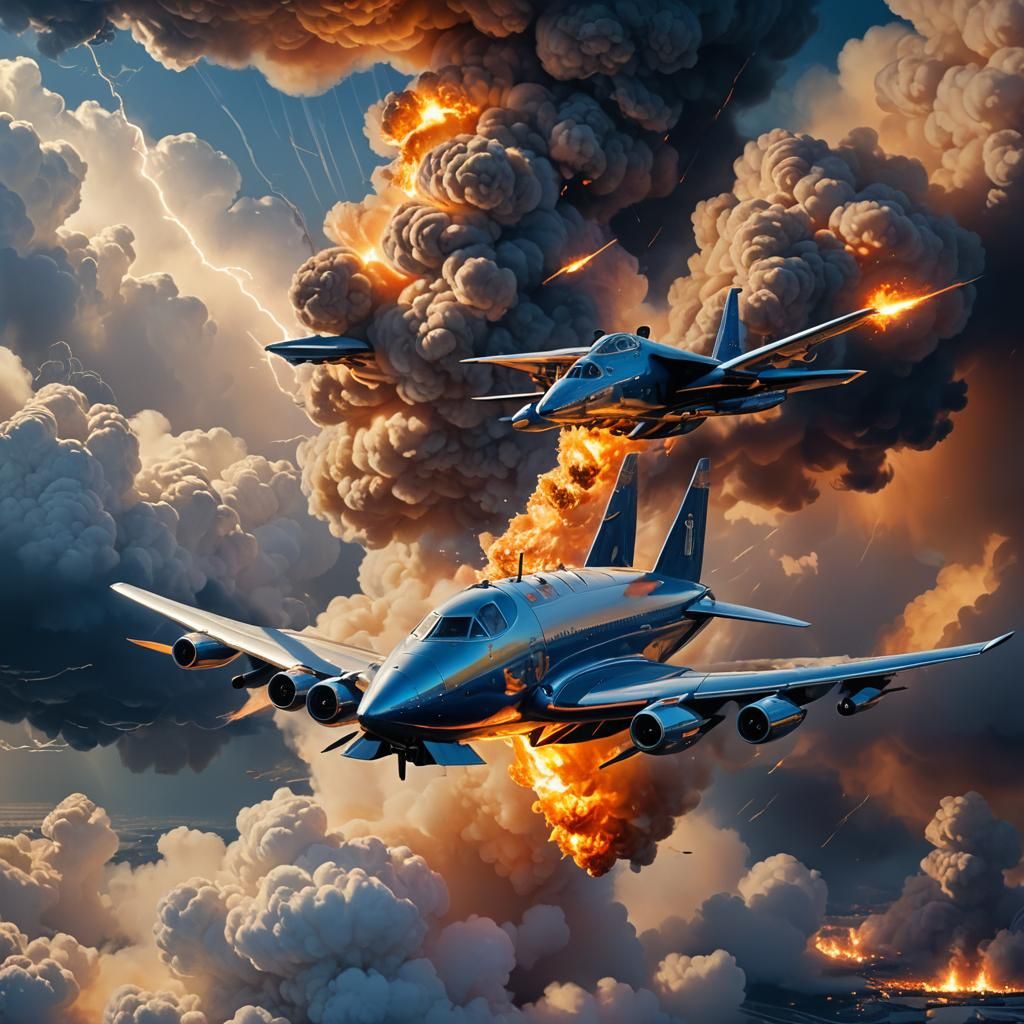 Flying Pig Soaring Through Stormy Sky