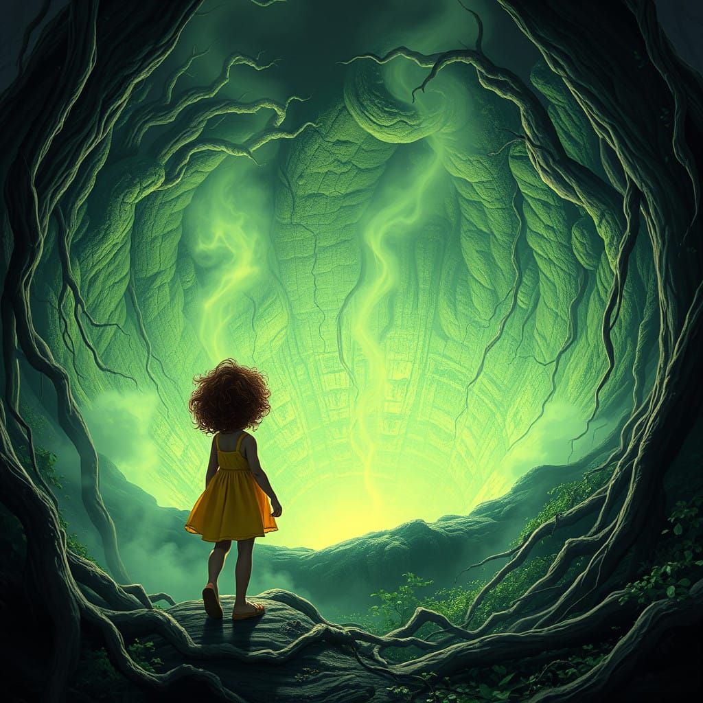 Young Girl Discovers Glowing Crater in Overgrown Backyard