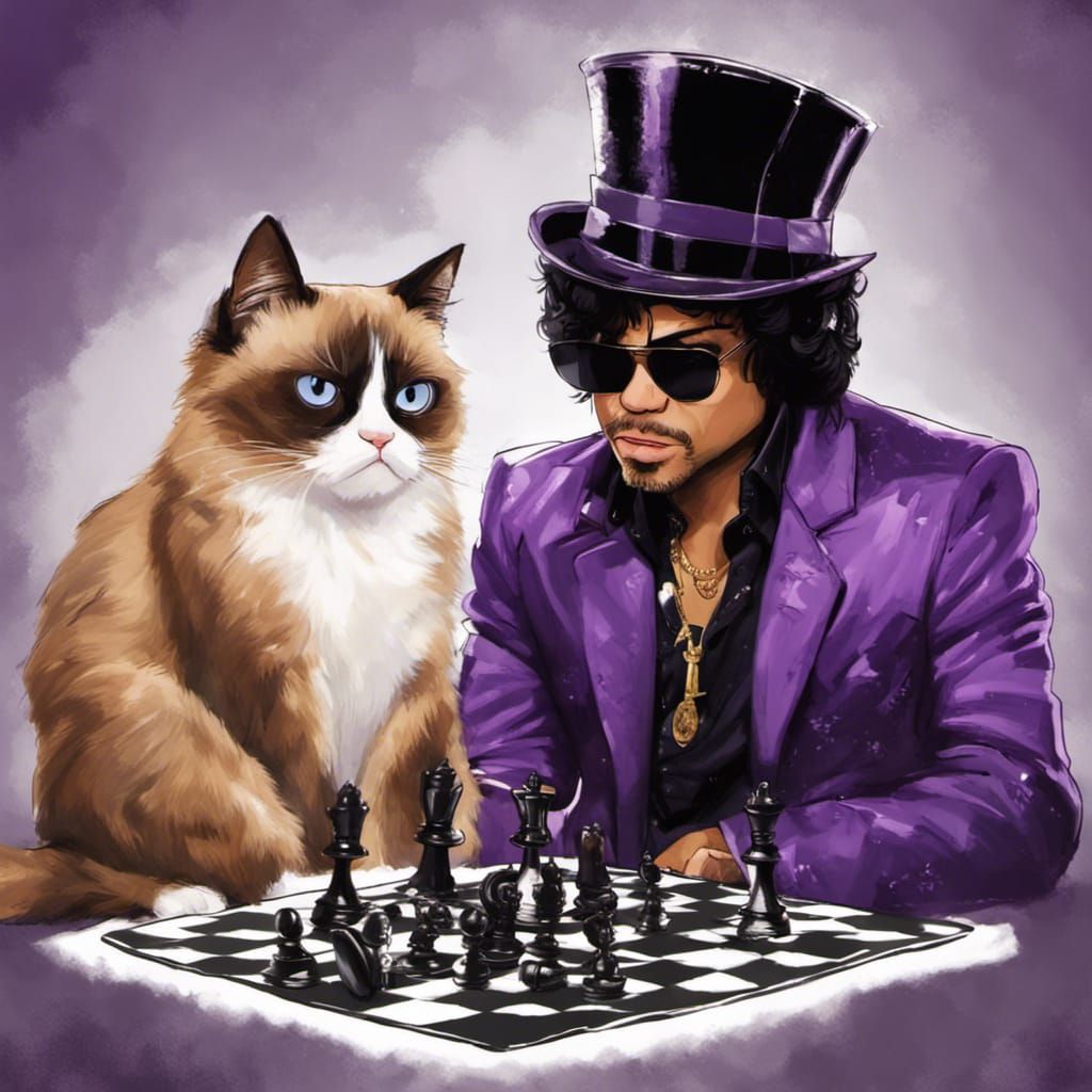 Prince vs. Grumpy Cat: A Chessboard Comedy