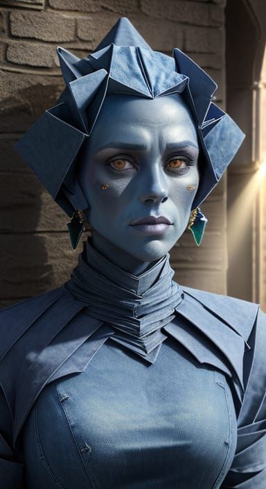 Surreal Lady Golem Radiates Magic in a Vibrant Xylograph Sty...