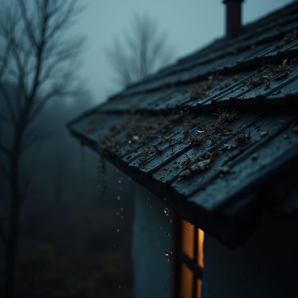 Cinematic Russian Autumn Evening Rain Photograph