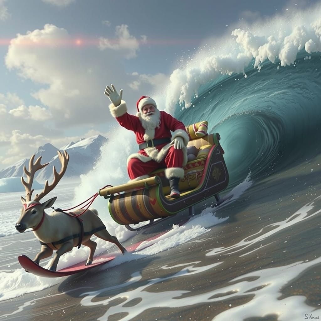 Santa Sails the Epic Wave