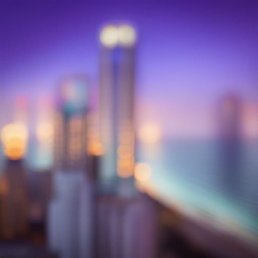 Surreal New York Tel Aviv Fusion in Purple Red