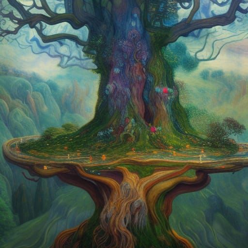 Yggdrasil: Norse World Tree in Ethereal Fantasy Style