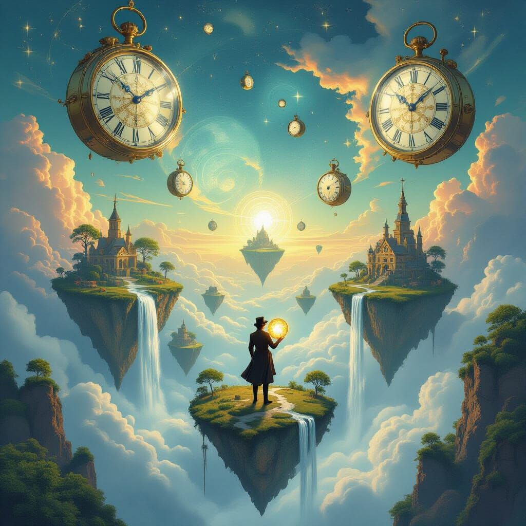 Surreal Dreamscape: Floating Islands and Celestial Maps