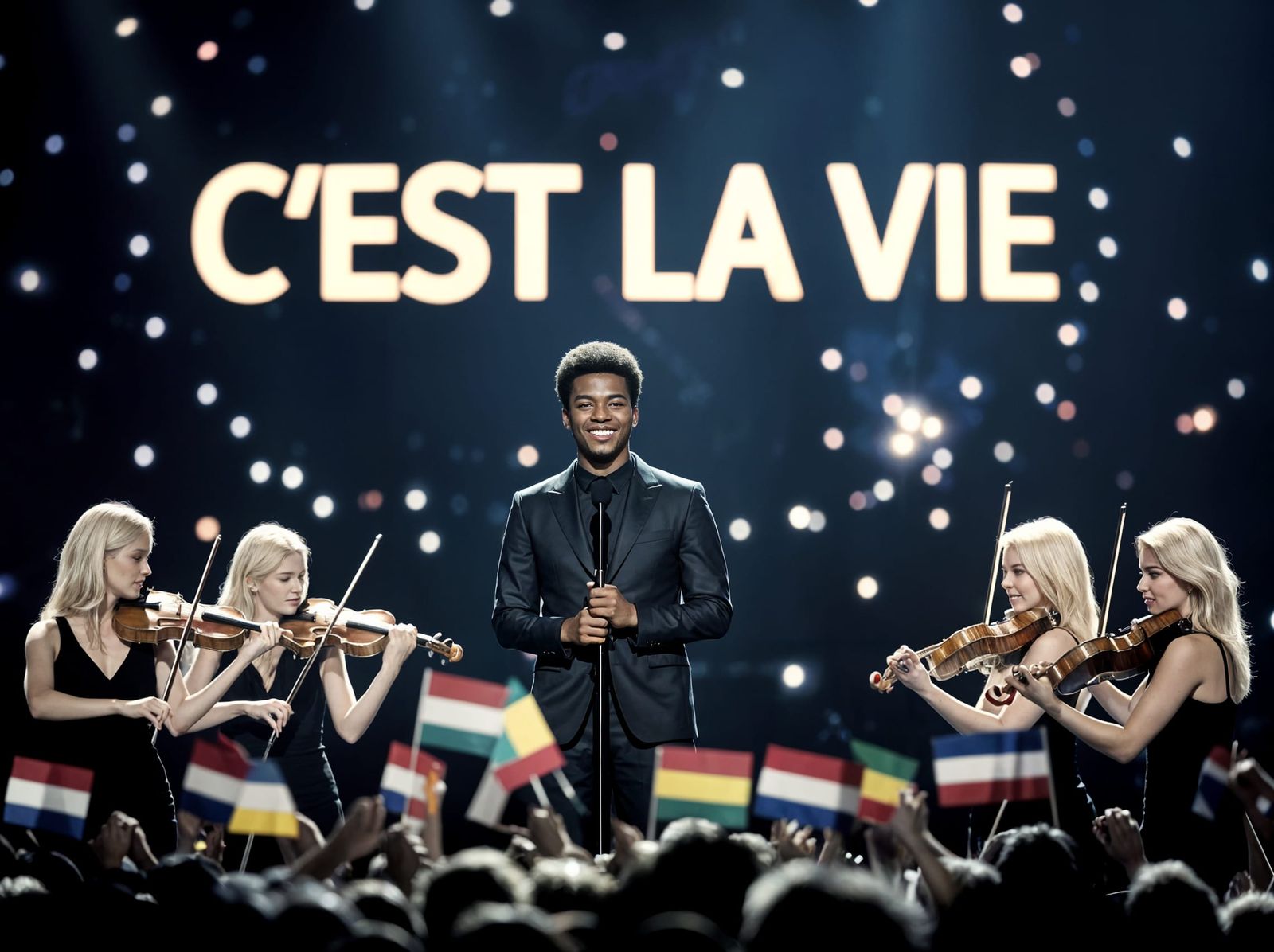 Dutch Singer Performing at Eurovision Song Contest