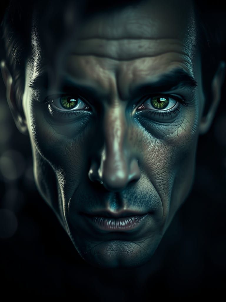 Hyperrealist Portrait of Intense Gaze