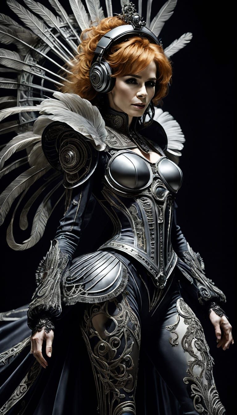 French Singer Dances on Dark Stage in Elaborate Libertine Co...