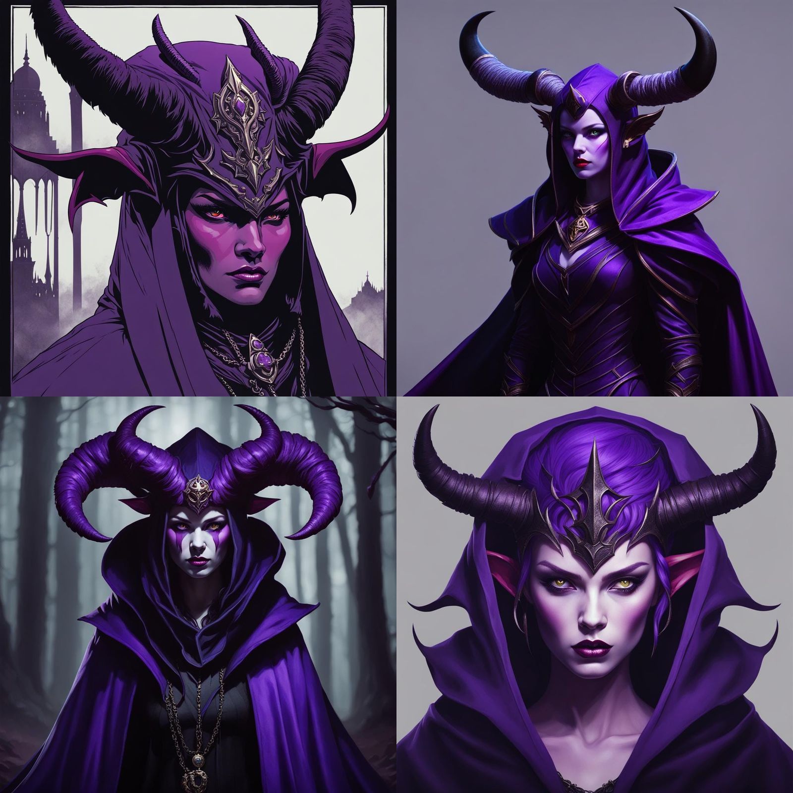 Purple Devil with Horns and Cloak