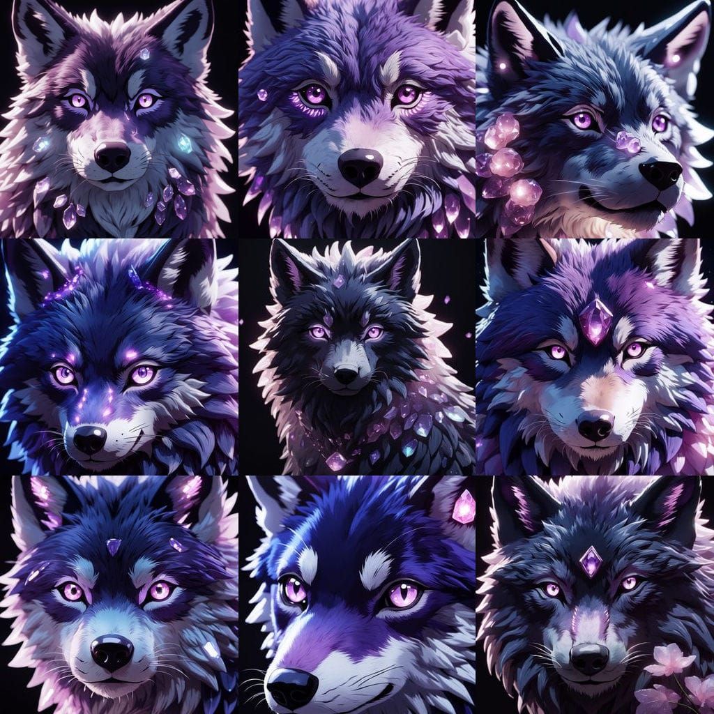 Crystal Wolf in Ghibli Anime Style