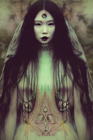 Ethereal Goddess Portrait in Studio Ghibli Style