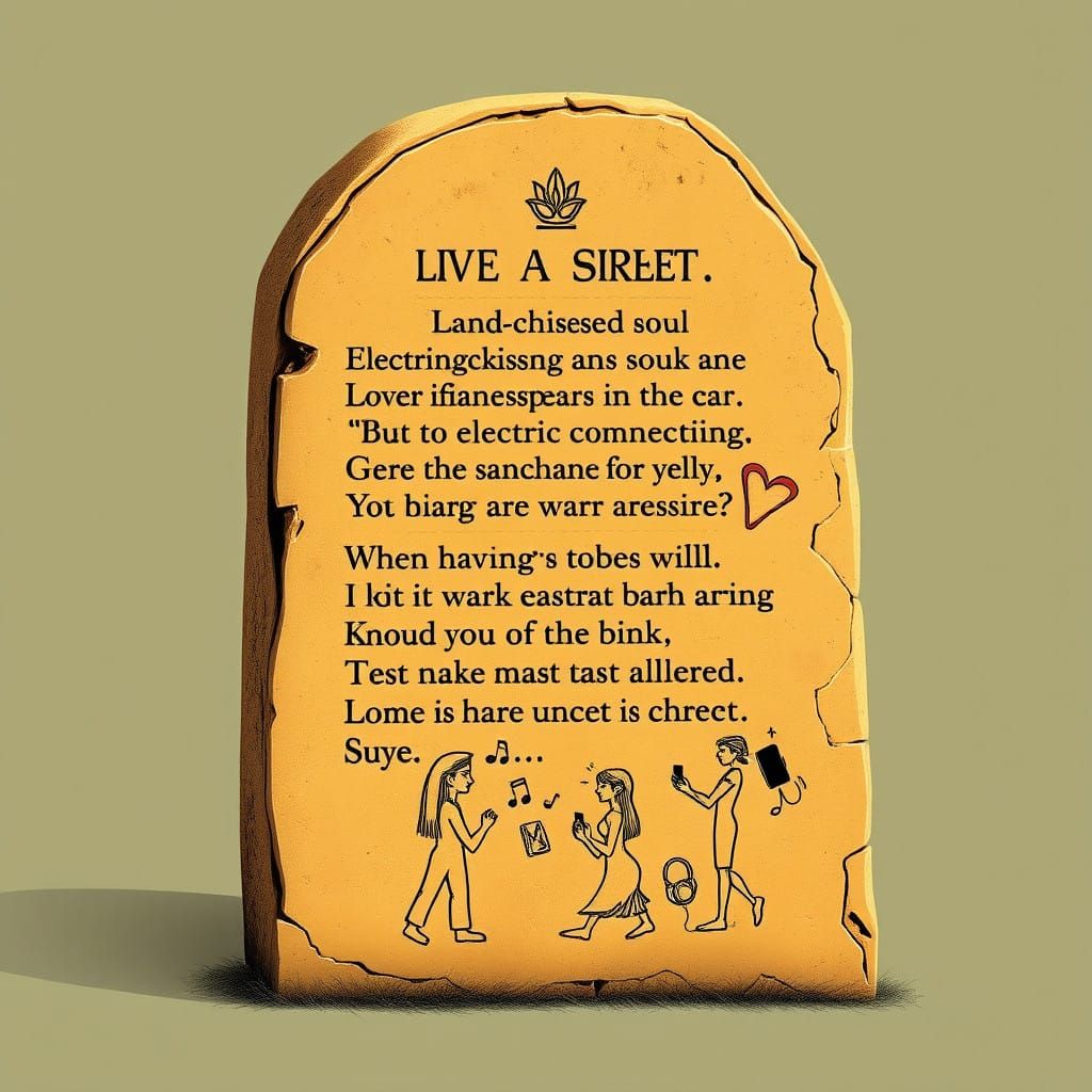 Ancient Love Stele in Egyptian Art Nouveau Style